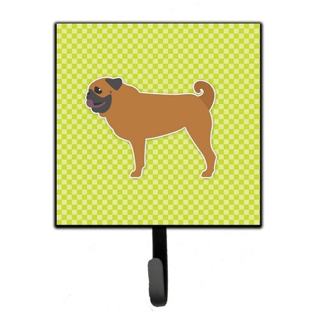 Carolines Treasures Pug Checkerboard Green Leash or Key Holder BB3847SH4